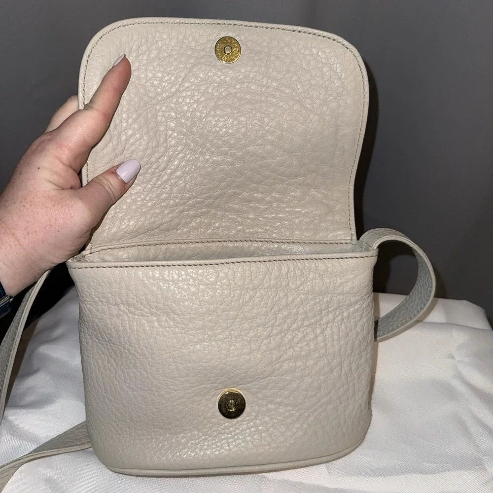 Vintage Coach Sonoma Small Flap Bag Natural Grain Leather Crossbody Parchment